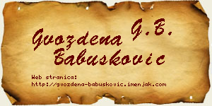 Gvozdena Babušković vizit kartica